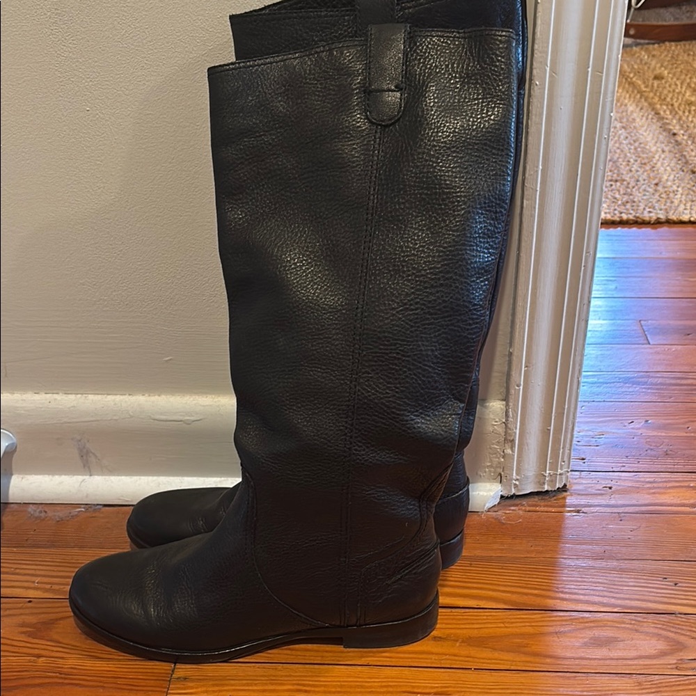 Madewell Black Leather Knee-High Boots, 8.5